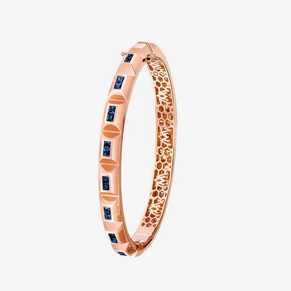 Amira Chocolate Bangle Fully Set with Blue Sapphires